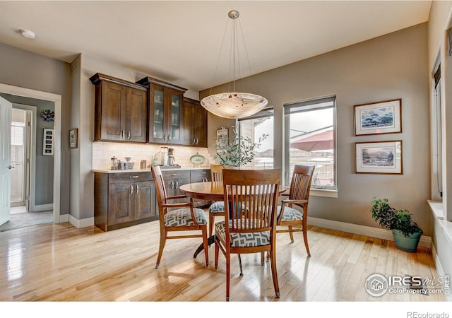 dining area featuring light hardwood / wood-style flooring