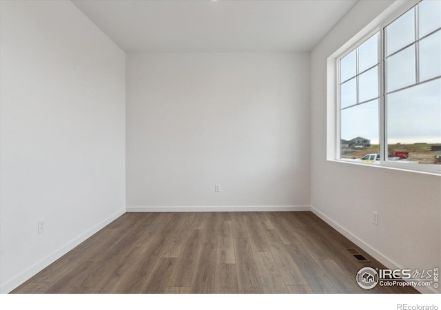 empty room featuring wood-type flooring