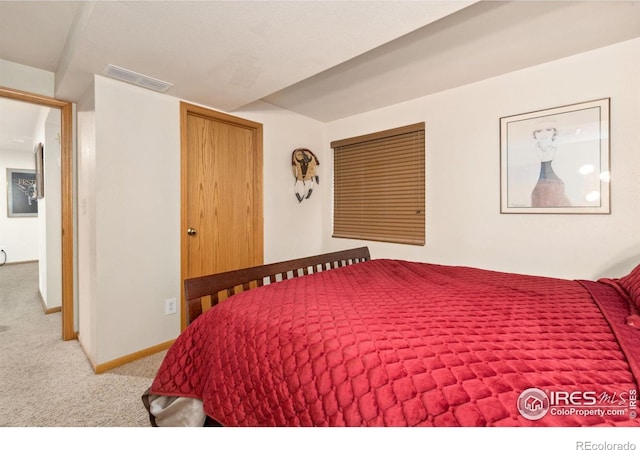 view of carpeted bedroom