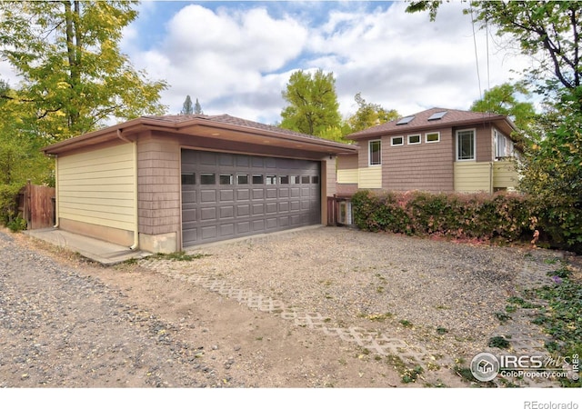 view of garage