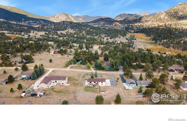 drone / aerial view with a mountain view