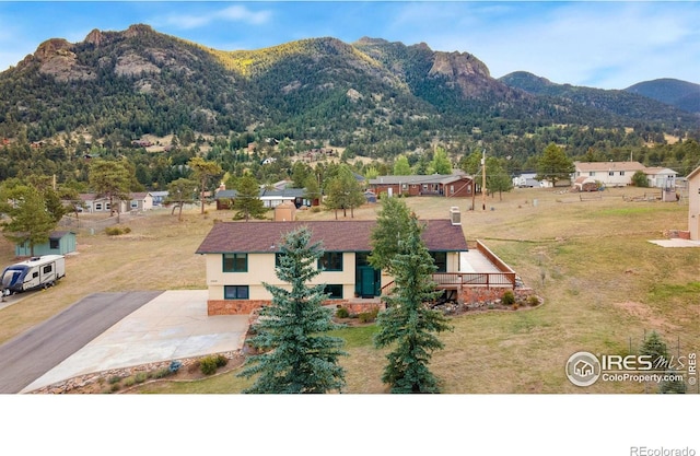 exterior space with a mountain view