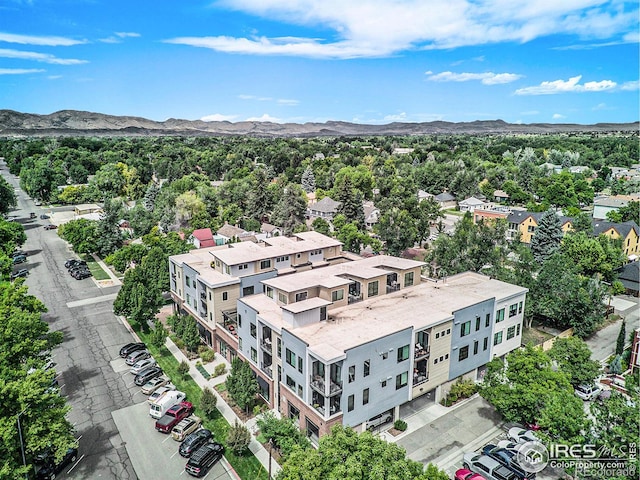 aerial view with a mountain view