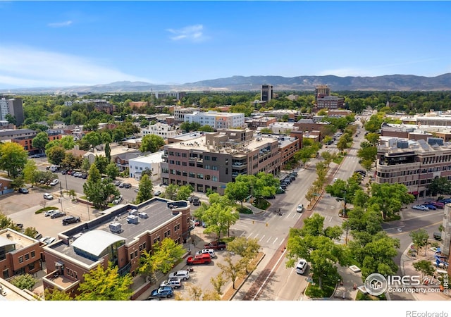 aerial view with a mountain view