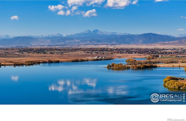 property view of water featuring a mountain view