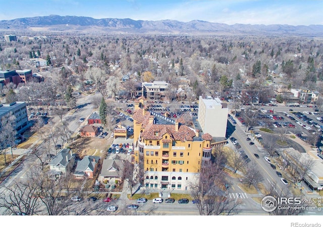 bird's eye view featuring a mountain view