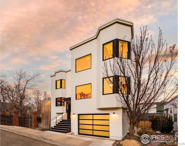 modern home with a garage