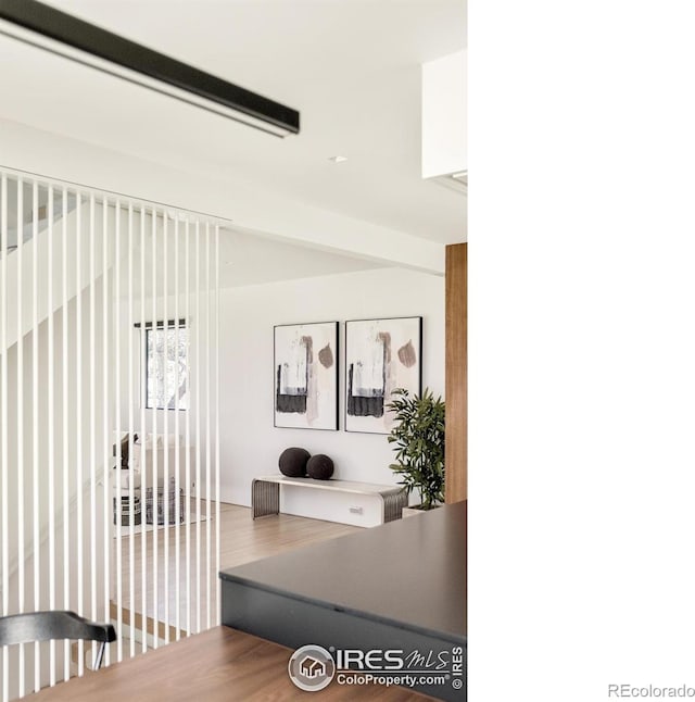 living room featuring hardwood / wood-style flooring