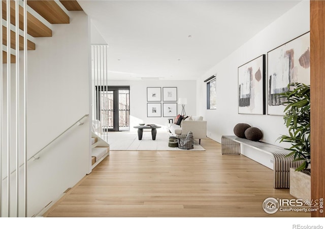 interior space featuring light wood-type flooring