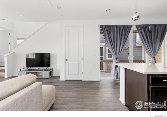 living room featuring hardwood / wood-style flooring