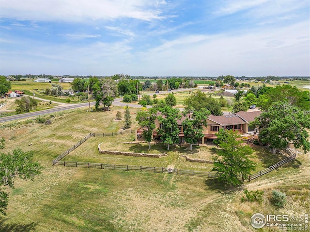 aerial view with a rural view