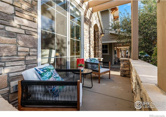 view of patio / terrace with an outdoor hangout area