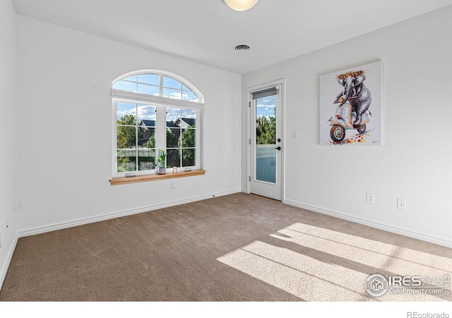 view of carpeted empty room