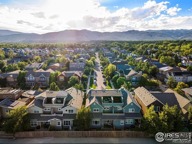 aerial view featuring a mountain view