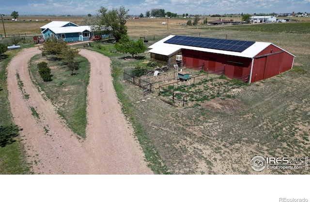 aerial view featuring a rural view