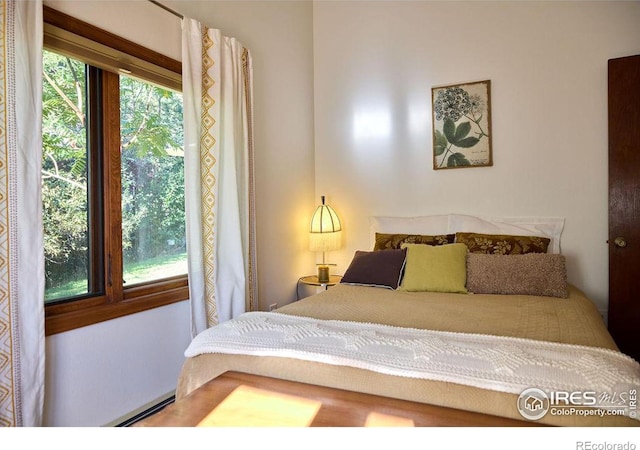 bedroom featuring a baseboard radiator