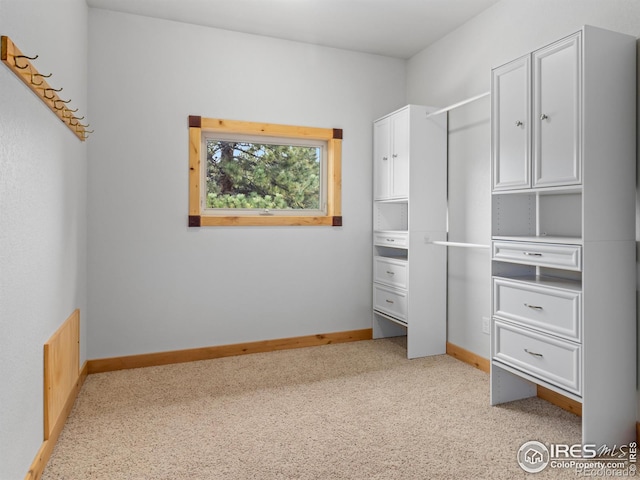 unfurnished bedroom with light carpet