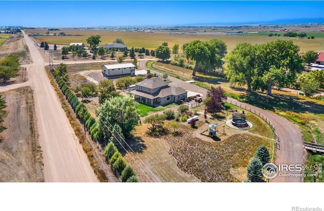drone / aerial view with a rural view