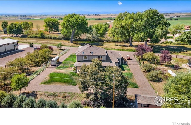 drone / aerial view with a rural view
