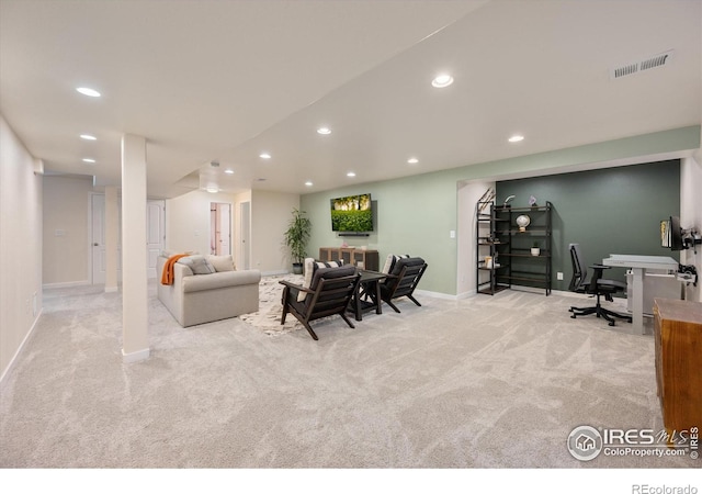 view of carpeted living room