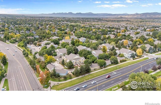 aerial view featuring a mountain view