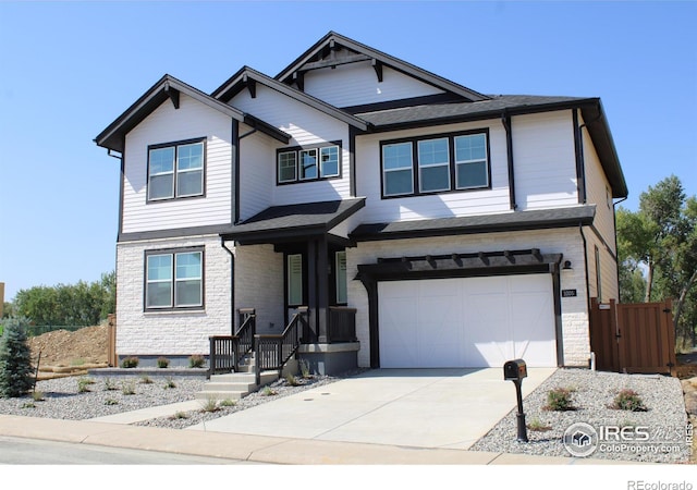 view of front of home featuring a garage