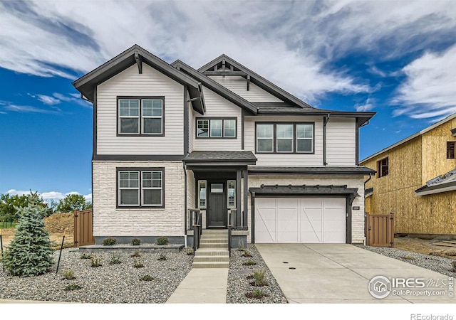 view of front of home with a garage