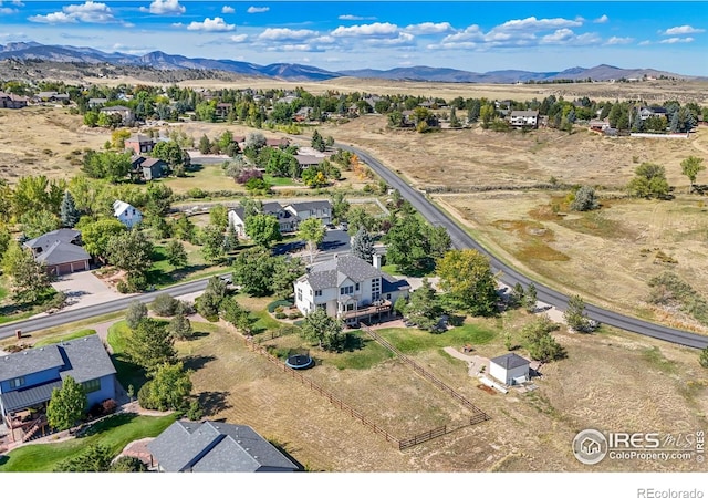 aerial view with a mountain view