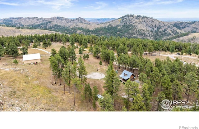 bird's eye view featuring a mountain view