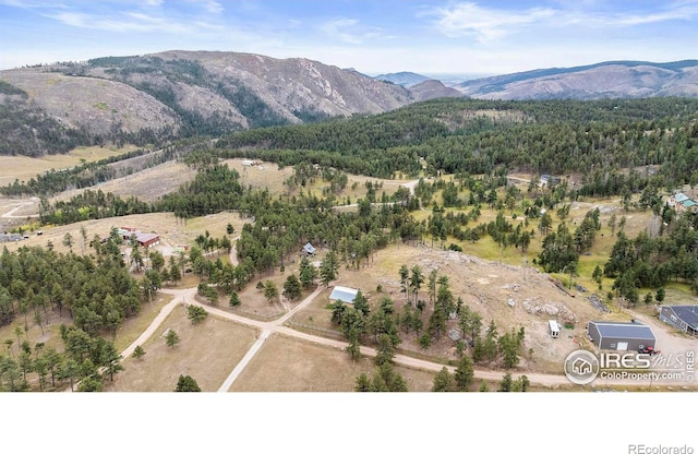 bird's eye view with a mountain view