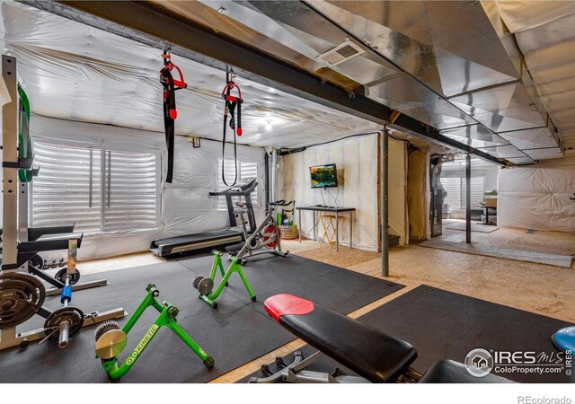 exercise room featuring plenty of natural light