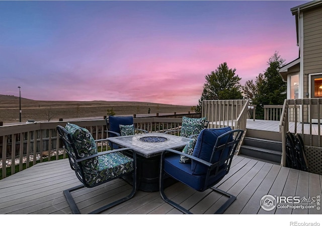 view of deck at dusk