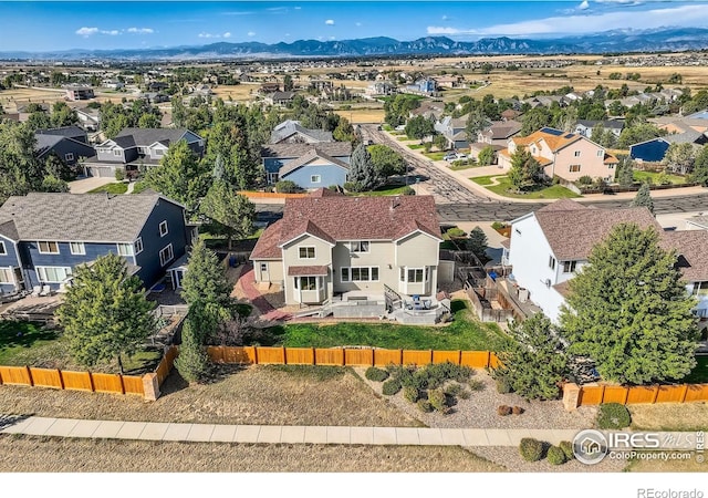 bird's eye view featuring a mountain view