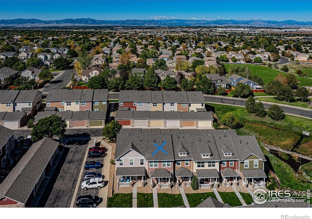 bird's eye view featuring a mountain view