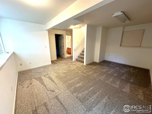 basement with carpet