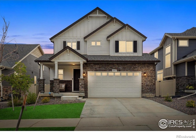 craftsman-style house featuring a garage