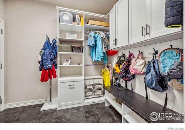 mudroom with baseboards