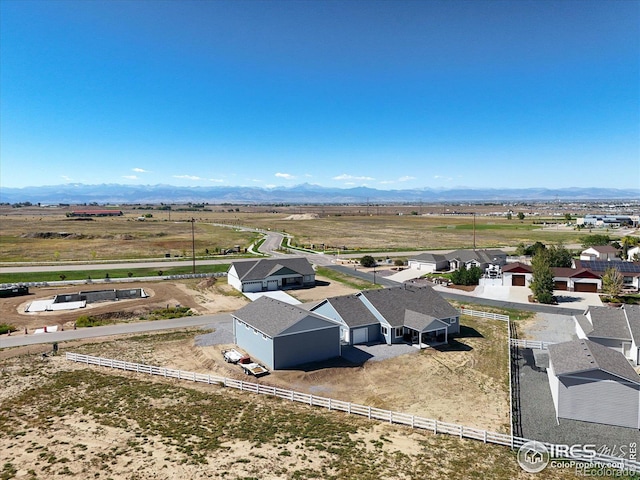 aerial view with a mountain view