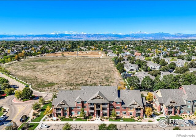 drone / aerial view with a mountain view