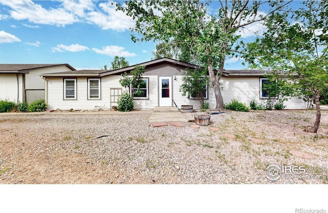 view of single story home