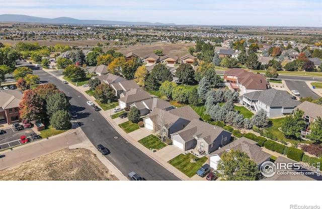 aerial view with a mountain view