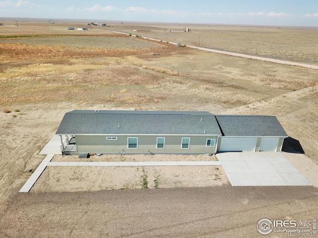 bird's eye view with a rural view