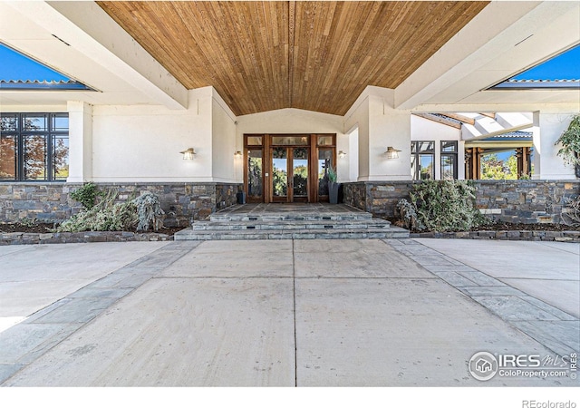 entrance to property with french doors