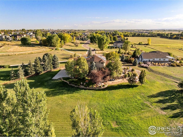 drone / aerial view with a rural view