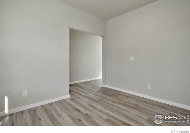 empty room featuring light wood-type flooring