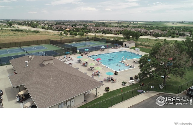 265 High Point Dr Unit 203, Longmont, CO 80504 - drone / aerial view of a pool area