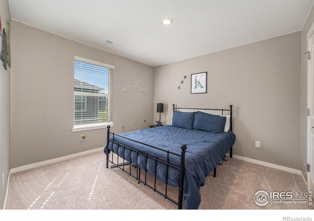 bedroom with carpet floors