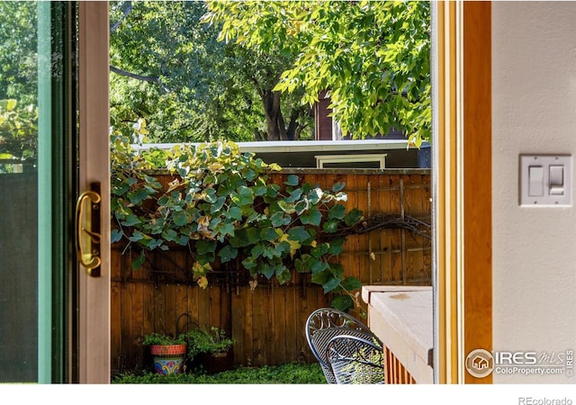 exterior space featuring wooden walls