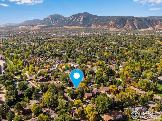 aerial view with a mountain view