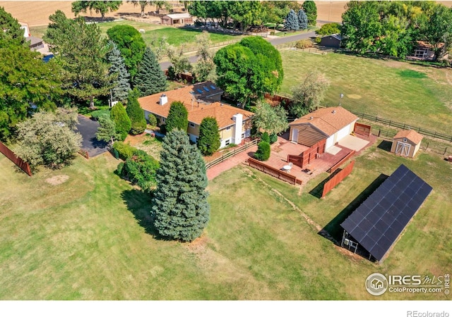 bird's eye view featuring a rural view